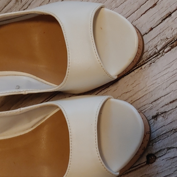 Chateau White leather platforms shoes slip ons women size 38 - Picture 5 of 15